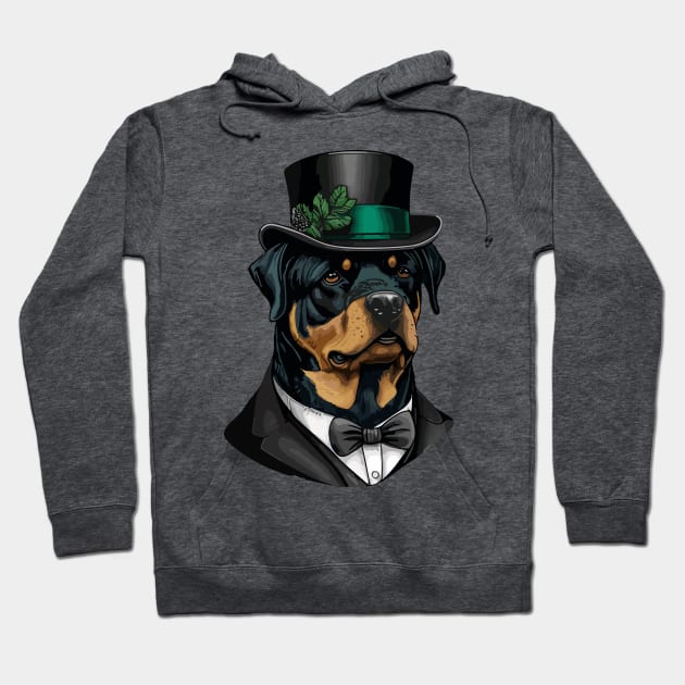 Rottweiler Funny Top Hat Hoodie by K3rst
